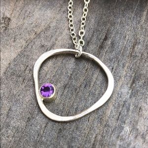 Organic Open Triangle Pendant With Tanzanite